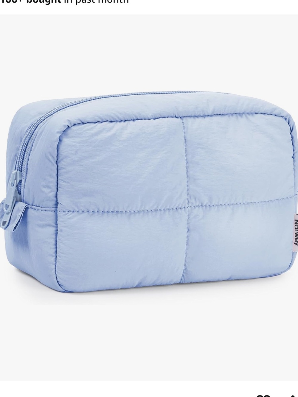 Quilted Puffer Makeup/Cosmetic/ Toiletry/ School Supplies Bag Blue NWT Travel